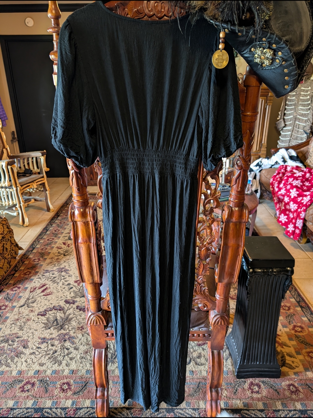 wild fable Black Wide-Leg Button-Front Jumpsuit - Picture 2 of 3